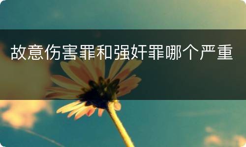 故意伤害罪和强奸罪哪个严重