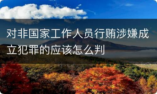 对非国家工作人员行贿涉嫌成立犯罪的应该怎么判