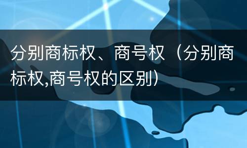 分别商标权、商号权（分别商标权,商号权的区别）