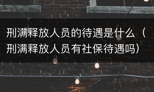 刑满释放人员的待遇是什么（刑满释放人员有社保待遇吗）