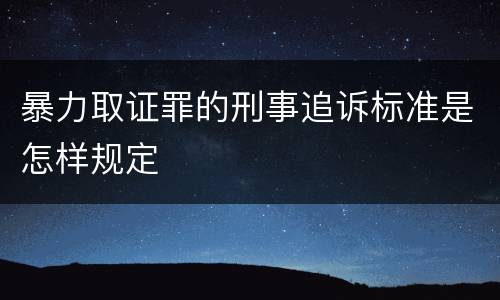 暴力取证罪的刑事追诉标准是怎样规定