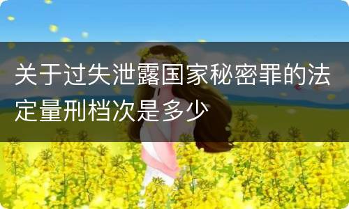 关于过失泄露国家秘密罪的法定量刑档次是多少
