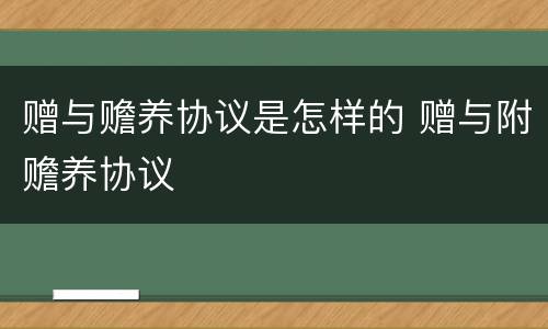 赠与赡养协议是怎样的 赠与附赡养协议