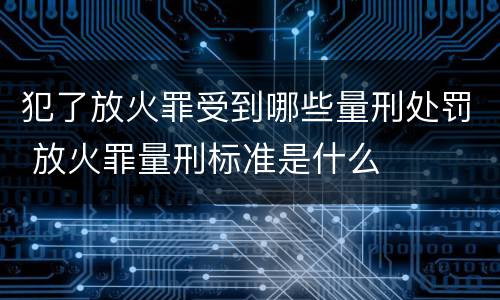 犯了放火罪受到哪些量刑处罚 放火罪量刑标准是什么