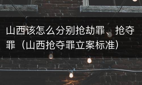 山西该怎么分别抢劫罪、抢夺罪（山西抢夺罪立案标准）