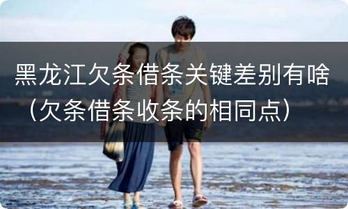 黑龙江欠条借条关键差别有啥（欠条借条收条的相同点）