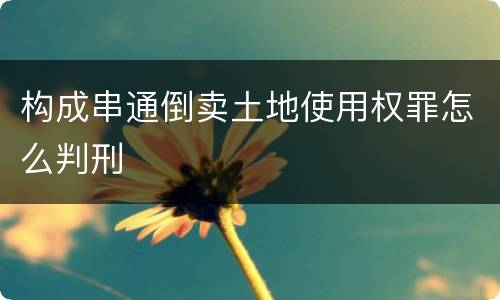 构成串通倒卖土地使用权罪怎么判刑