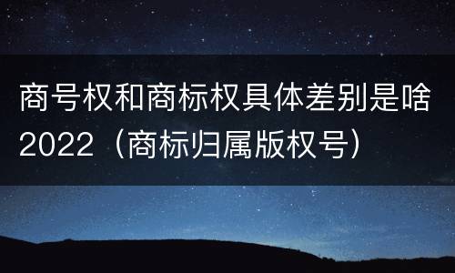 商号权和商标权具体差别是啥2022（商标归属版权号）