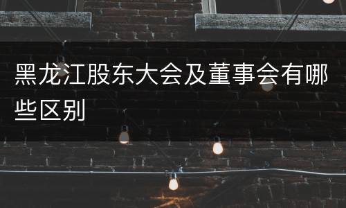 黑龙江股东大会及董事会有哪些区别