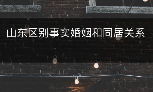 山东区别事实婚姻和同居关系