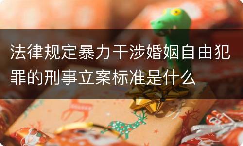 法律规定暴力干涉婚姻自由犯罪的刑事立案标准是什么