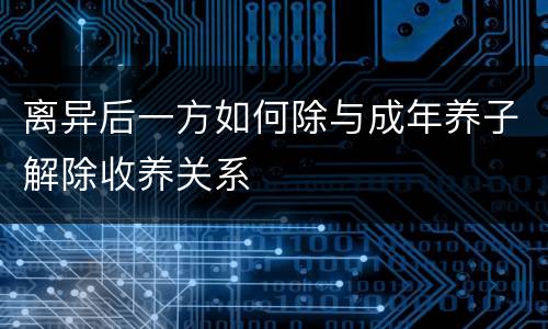 离异后一方如何除与成年养子解除收养关系