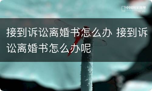 接到诉讼离婚书怎么办 接到诉讼离婚书怎么办呢