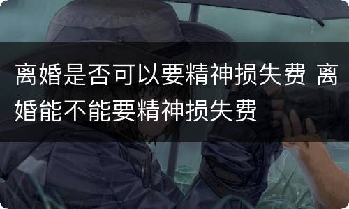 离婚是否可以要精神损失费 离婚能不能要精神损失费