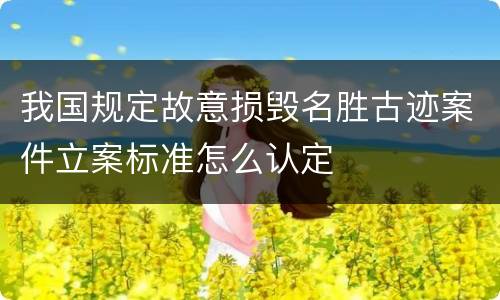 我国规定故意损毁名胜古迹案件立案标准怎么认定
