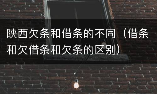 陕西欠条和借条的不同（借条和欠借条和欠条的区别）
