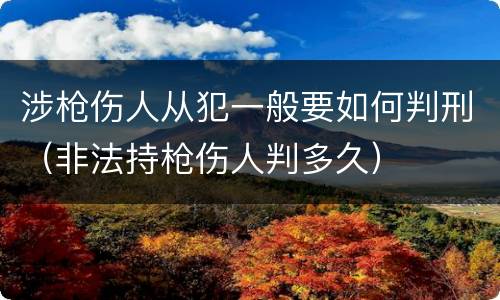涉枪伤人从犯一般要如何判刑（非法持枪伤人判多久）