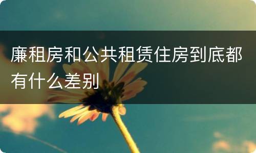 廉租房和公共租赁住房到底都有什么差别