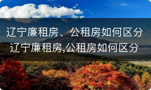 辽宁廉租房、公租房如何区分 辽宁廉租房,公租房如何区分的