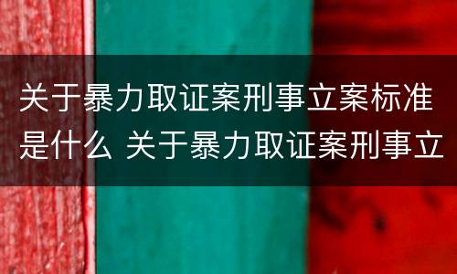 关于暴力取证案刑事立案标准是什么 关于暴力取证案刑事立案标准是什么意思