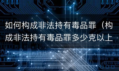 如何构成非法持有毒品罪（构成非法持有毒品罪多少克以上）