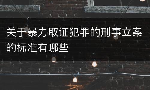 关于暴力取证犯罪的刑事立案的标准有哪些