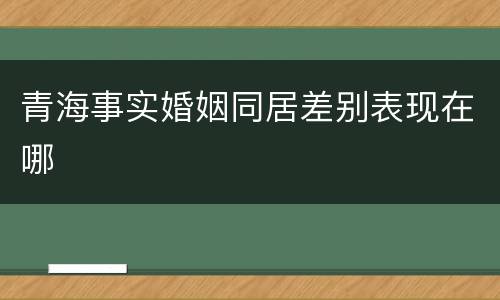 青海事实婚姻同居差别表现在哪