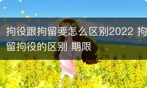 拘役跟拘留要怎么区别2022 拘留拘役的区别 期限