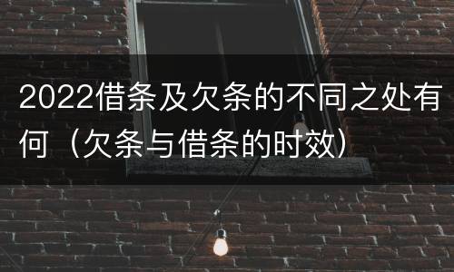 2022借条及欠条的不同之处有何（欠条与借条的时效）