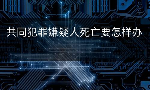 共同犯罪嫌疑人死亡要怎样办