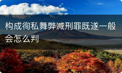 构成徇私舞弊减刑罪既遂一般会怎么判