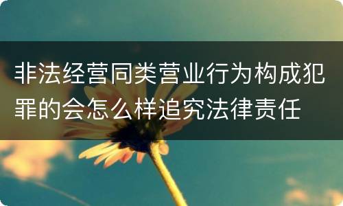 非法经营同类营业行为构成犯罪的会怎么样追究法律责任