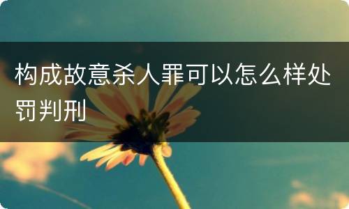 构成故意杀人罪可以怎么样处罚判刑