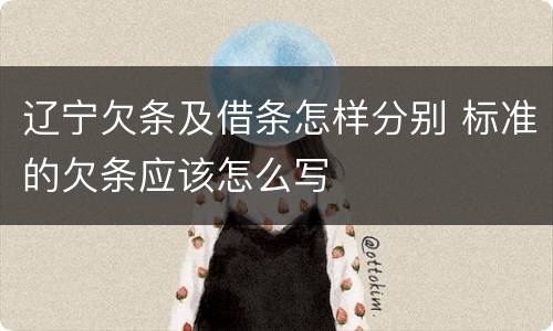 辽宁欠条及借条怎样分别 标准的欠条应该怎么写