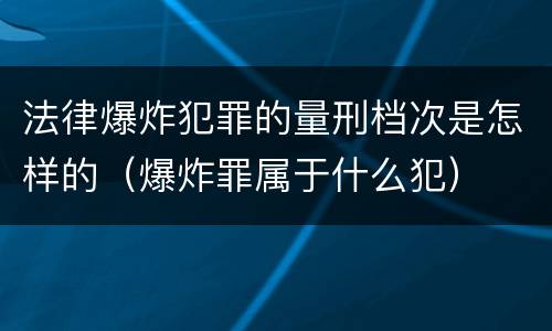 法律爆炸犯罪的量刑档次是怎样的（爆炸罪属于什么犯）