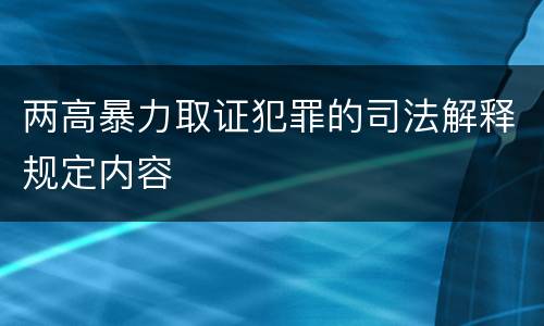 两高暴力取证犯罪的司法解释规定内容