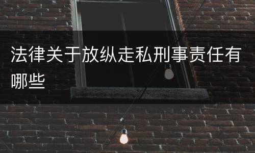法律关于放纵走私刑事责任有哪些