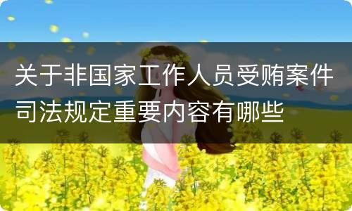 关于非国家工作人员受贿案件司法规定重要内容有哪些