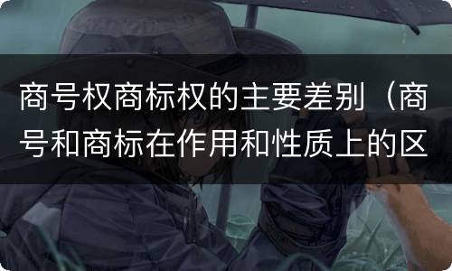 商号权商标权的主要差别（商号和商标在作用和性质上的区别）