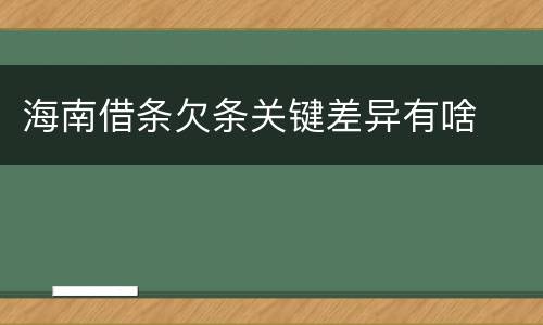 海南借条欠条关键差异有啥