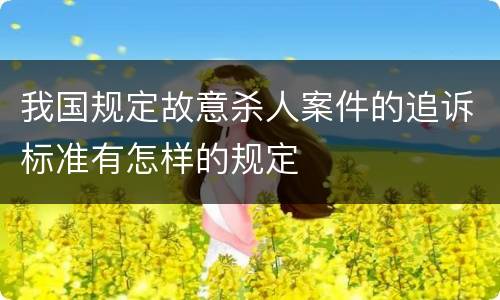 我国规定故意杀人案件的追诉标准有怎样的规定