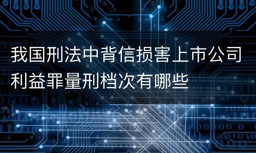 我国刑法中背信损害上市公司利益罪量刑档次有哪些