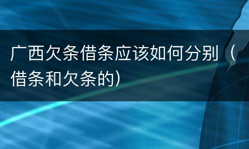 广西欠条借条应该如何分别（借条和欠条的）