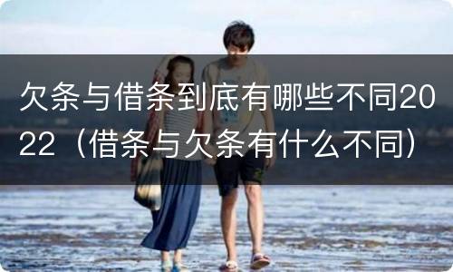 欠条与借条到底有哪些不同2022（借条与欠条有什么不同）