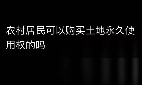 农村居民可以购买土地永久使用权的吗