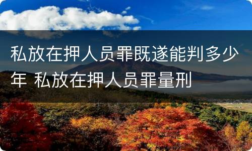 私放在押人员罪既遂能判多少年 私放在押人员罪量刑