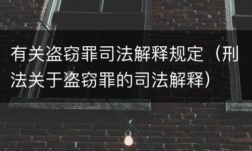 有关盗窃罪司法解释规定（刑法关于盗窃罪的司法解释）