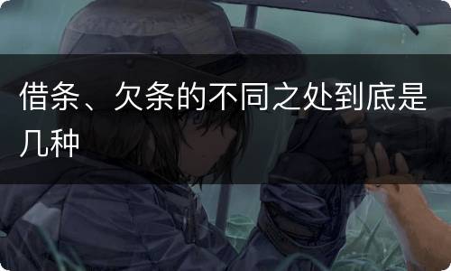 借条、欠条的不同之处到底是几种
