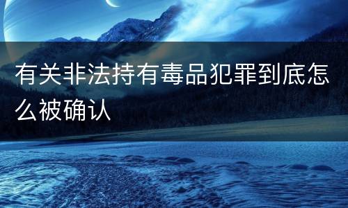 有关非法持有毒品犯罪到底怎么被确认