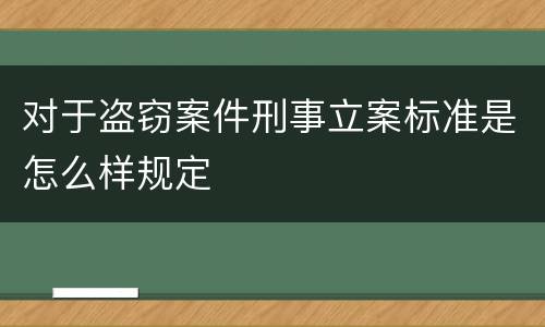 对于盗窃案件刑事立案标准是怎么样规定